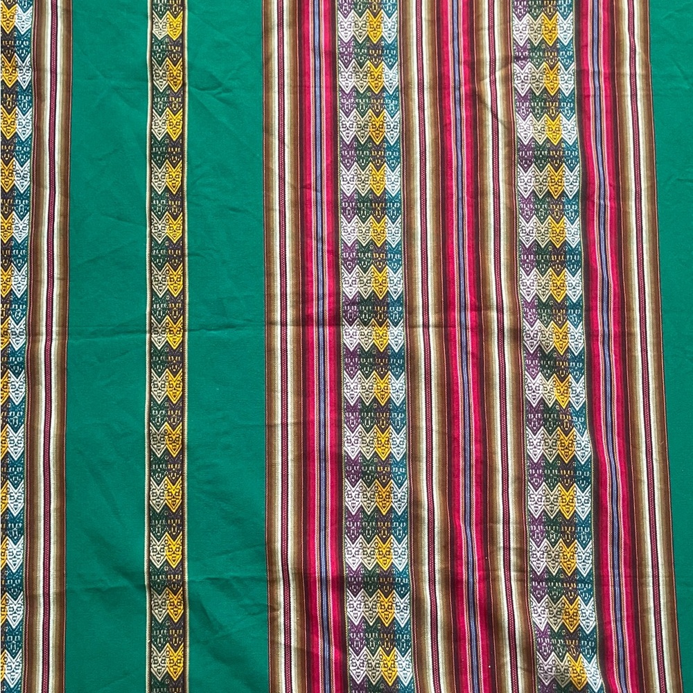 Andean peruvian bright multicolor blanket/ tablecloth 42x48 $3/20